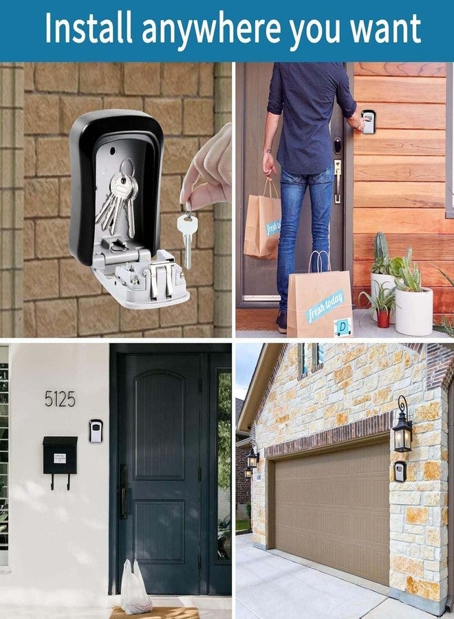 SKOFRI Key Safe Wall Mounted, 4 Digit Combination Key Safe Lock Box Outdoor, Weatherproof, for Share and Secure Keys, Combination Lock for Homestay Garage Office Industries - Image 4